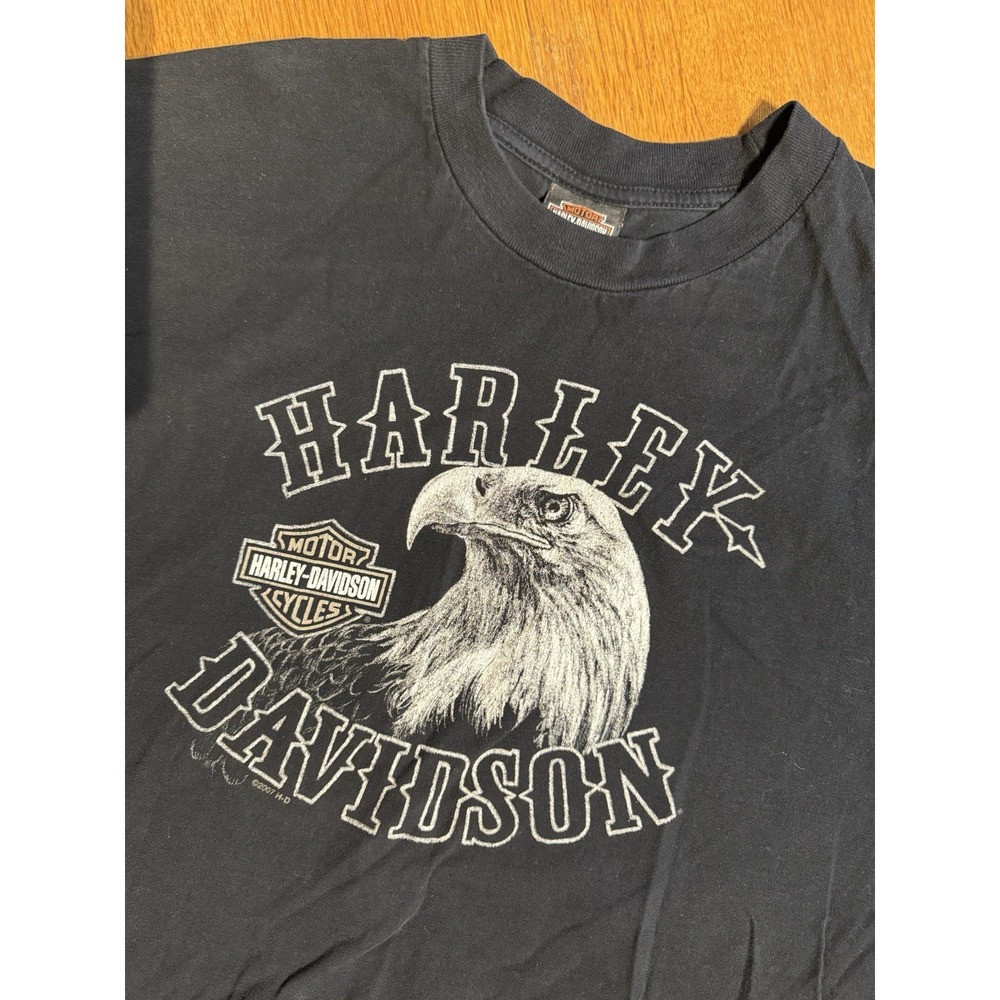Harley Davidson T Shirt L‎ Eagle Graphic Barnett Dealer El Paso Texas Black 2007